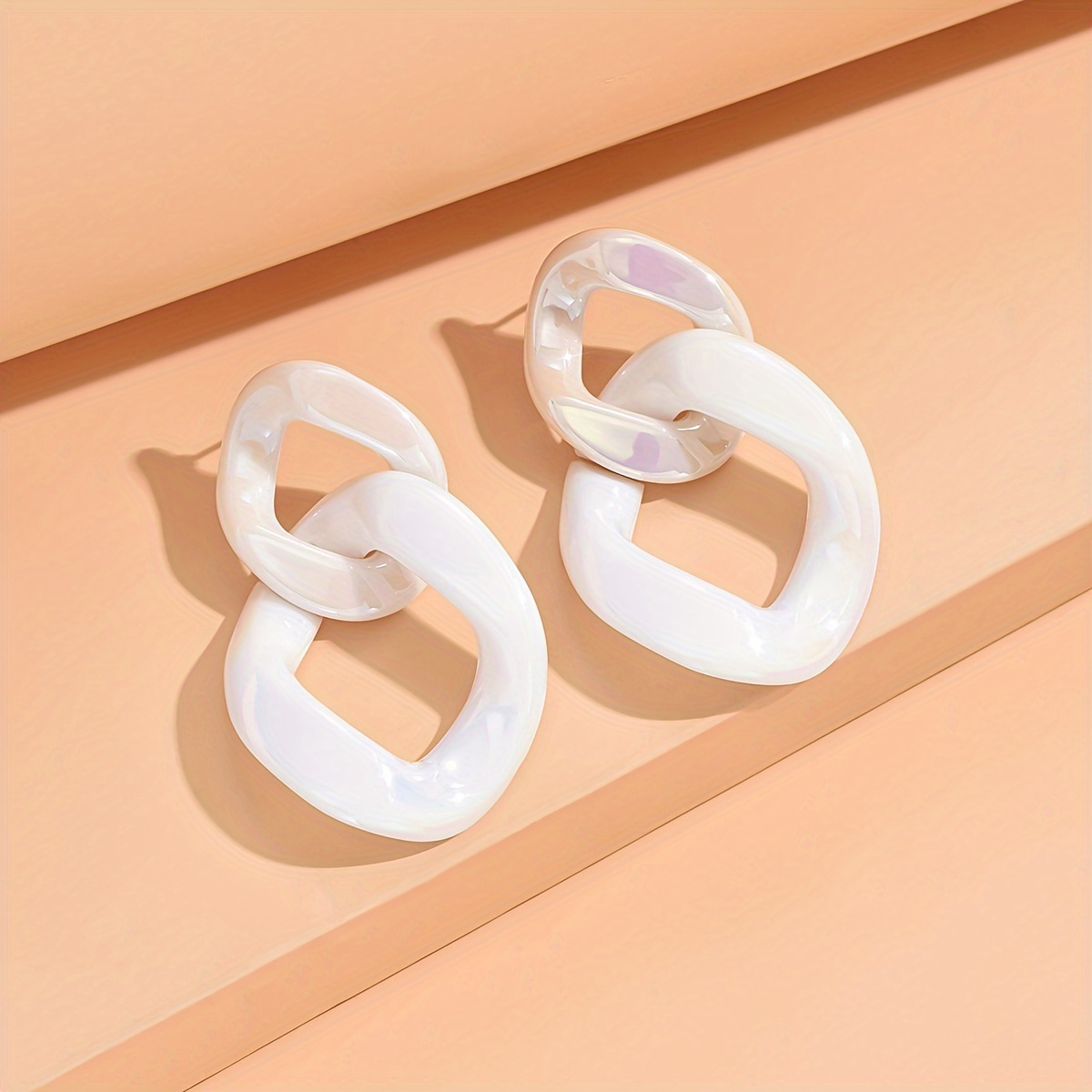 Acrylic Exaggerated Geometric Earrings, 2pcs Set